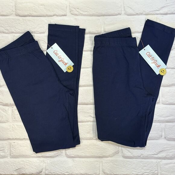 Cat & Jack Other - Lot of 2 Cat & Jack Navy Blue Ankle Leggings Girls Size M (8) 95% Cotton